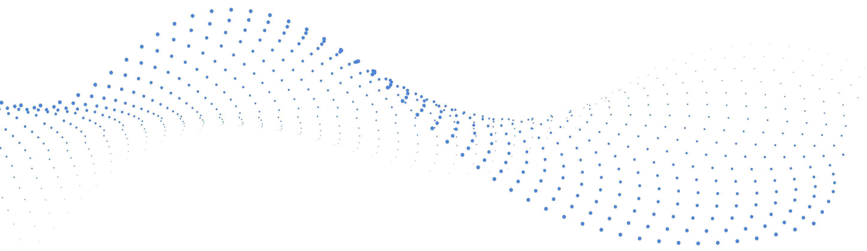 ドット状の青い波